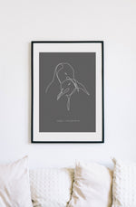 Pinguin Kunstdruck grau - PANGU x ANNA ZENDER ART (A3 / A4)