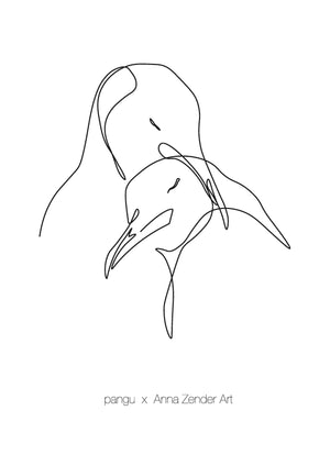 
                
                    Laden Sie das Bild in den Galerie-Viewer, Pinguin Fineline Kunstdruck limitiert
                
            